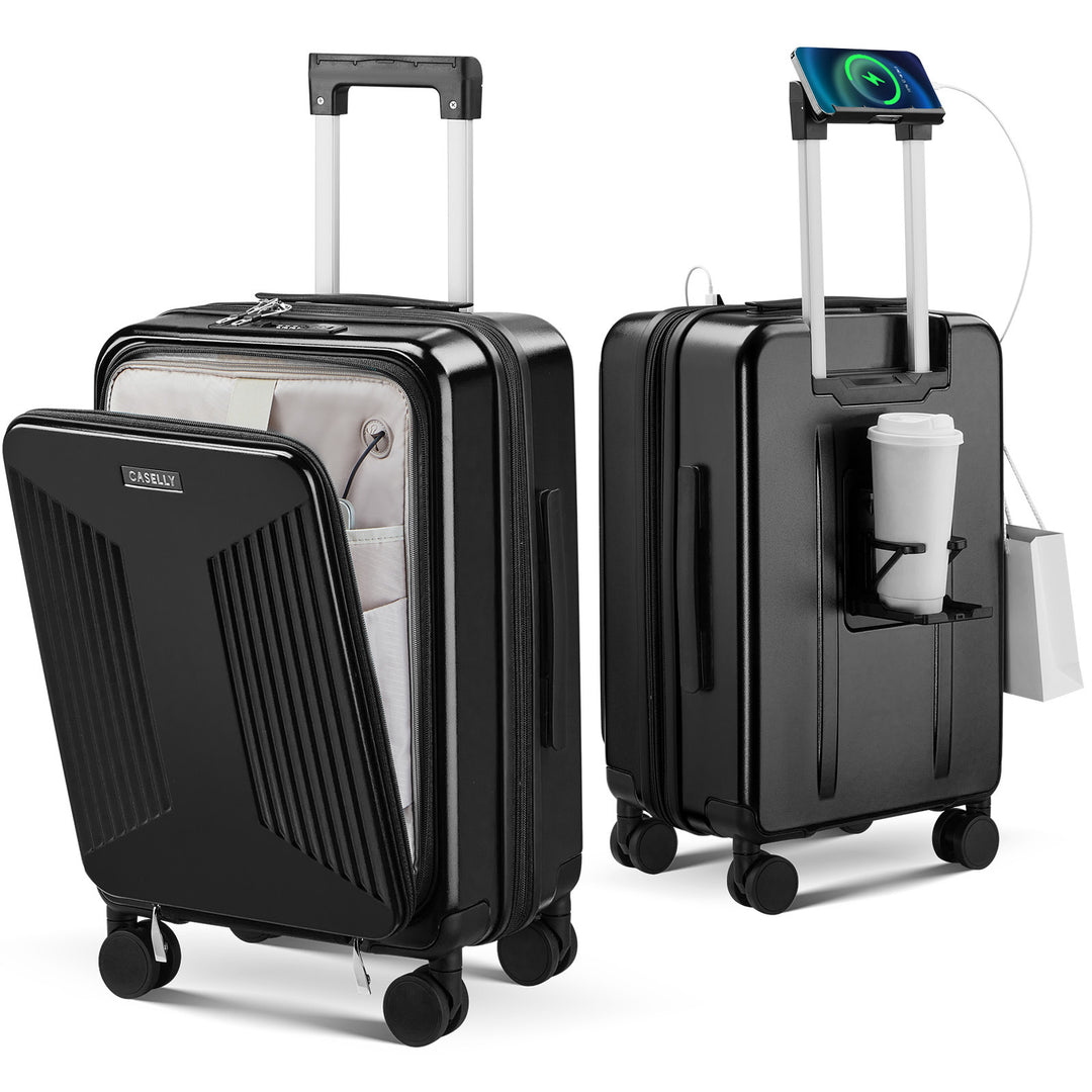 Unisex Smart Charging Hard Shell Trolley Luggage Bowlift