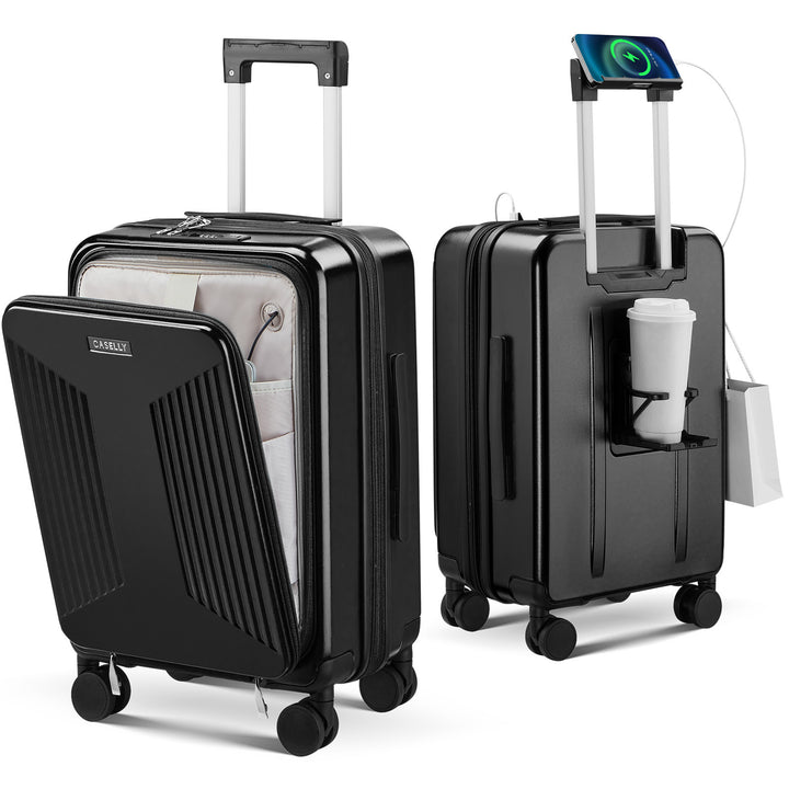 Unisex Smart Charging Hard Shell Trolley Luggage Bowlift