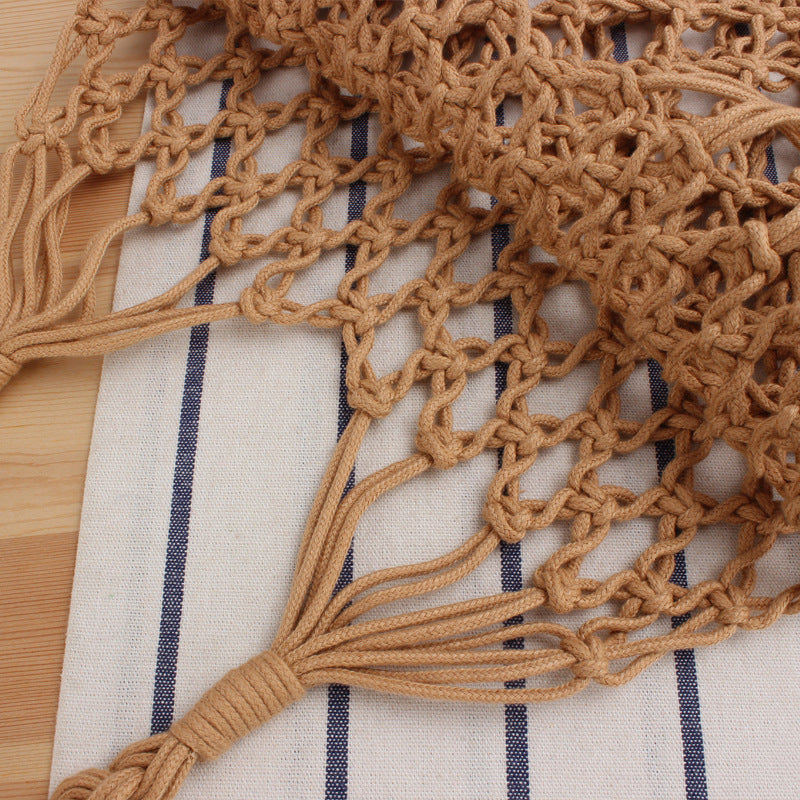 Mesh tote bag made of handcrafted natural material with unique pattern Bowlift