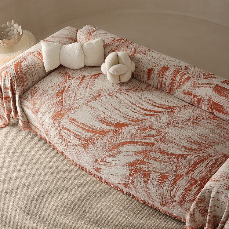 Artistic Leaf Pattern Throw Blanket