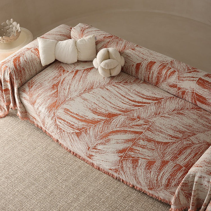 Artistic Leaf Pattern Throw Blanket