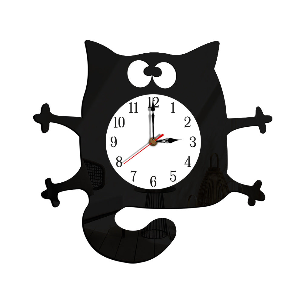 BowLift | Silent Cat Wall Decoration Clock for Children's Room
