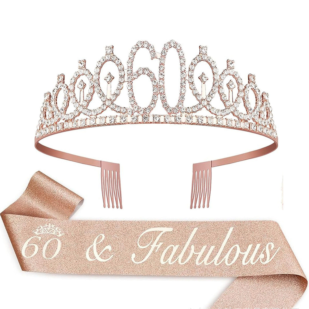 Ladies Crystal Princess Crown with 30 & Fabulous lettering Bowlift