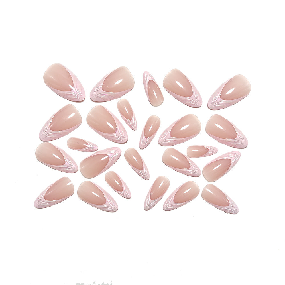 Artificial nails in elegant stiletto design with holographic accents Bowlift