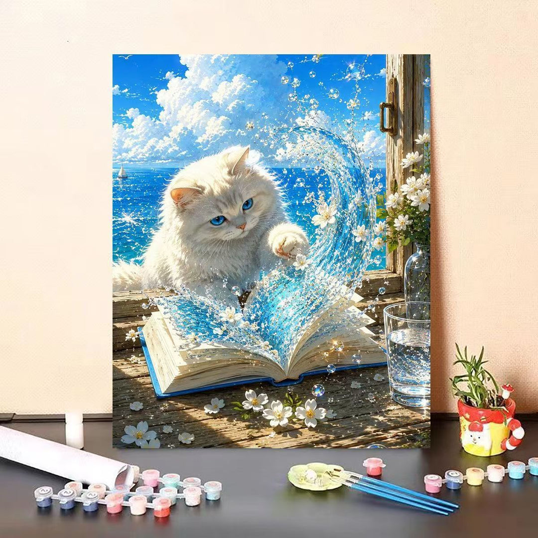 Dolphin-Themed DIY Paint by Numbers Canvas Art Bowlift