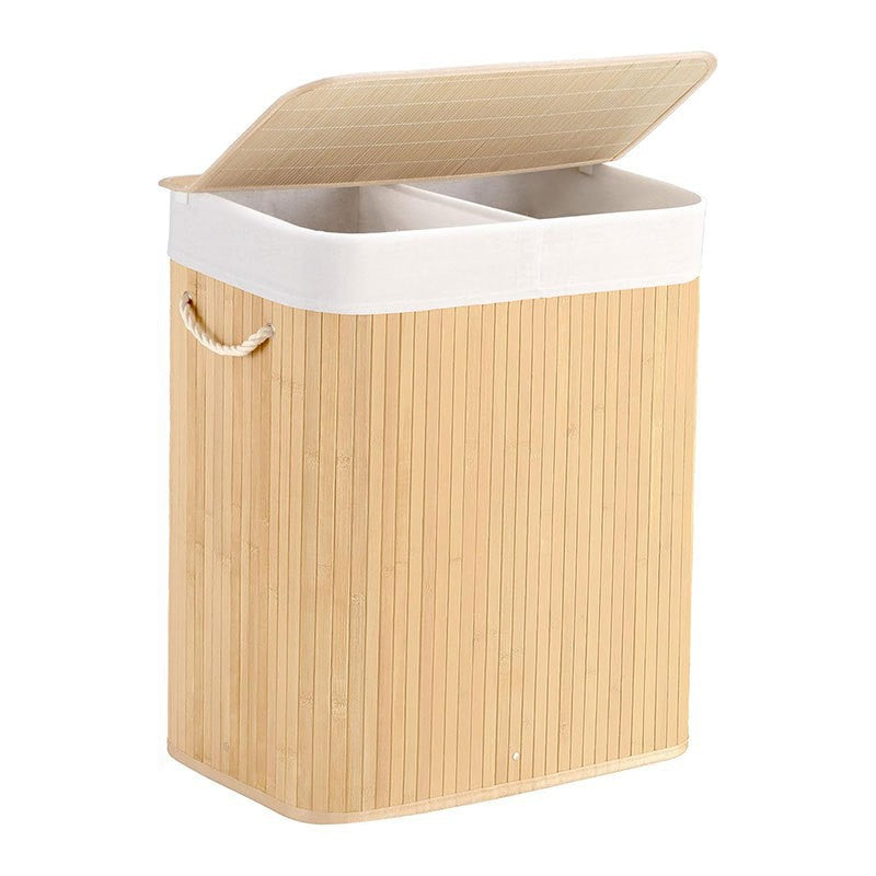 Large laundry basket with two compartments and removable lid Bowlift