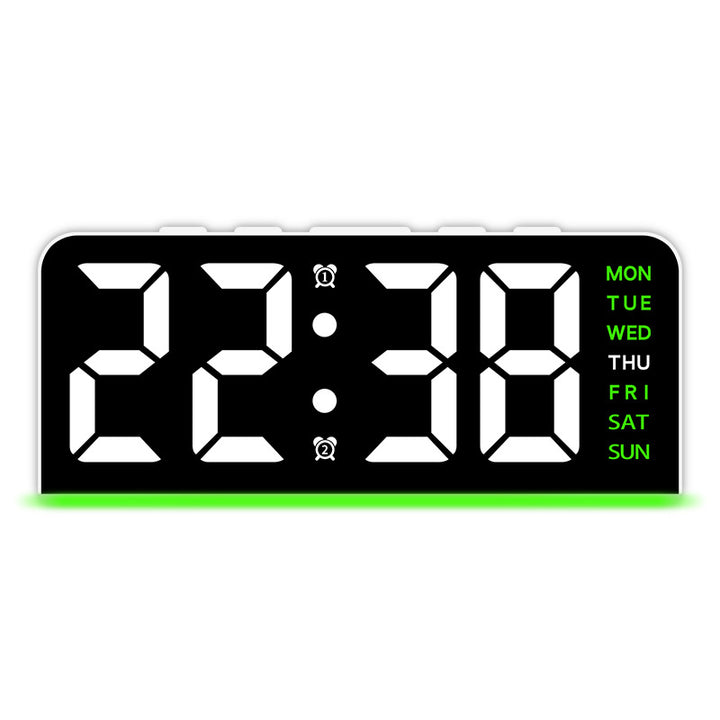 Digital alarm clock with large LED display and multifunctional display Bowlift