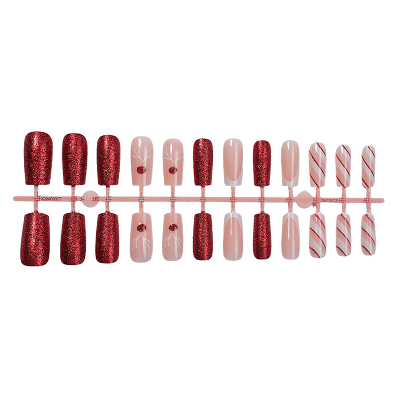 Holiday-Themed Press-On Nail Art Set Bowlift 1788495570