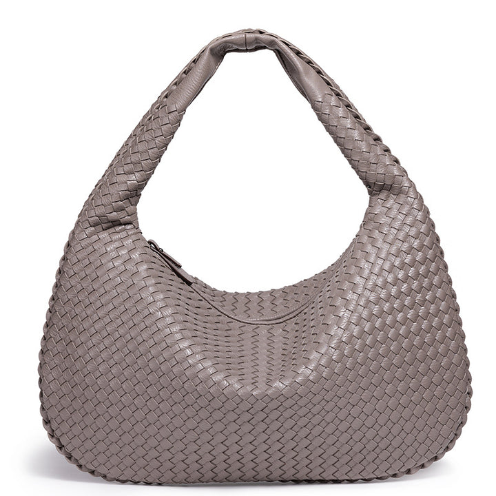 Handcrafted Woven Leather Hobo Bag Bowlift