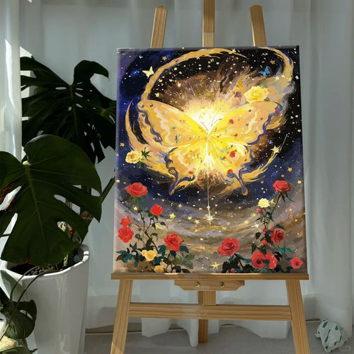 Colorful Butterfly and Floral Canvas Art Print Bowlift