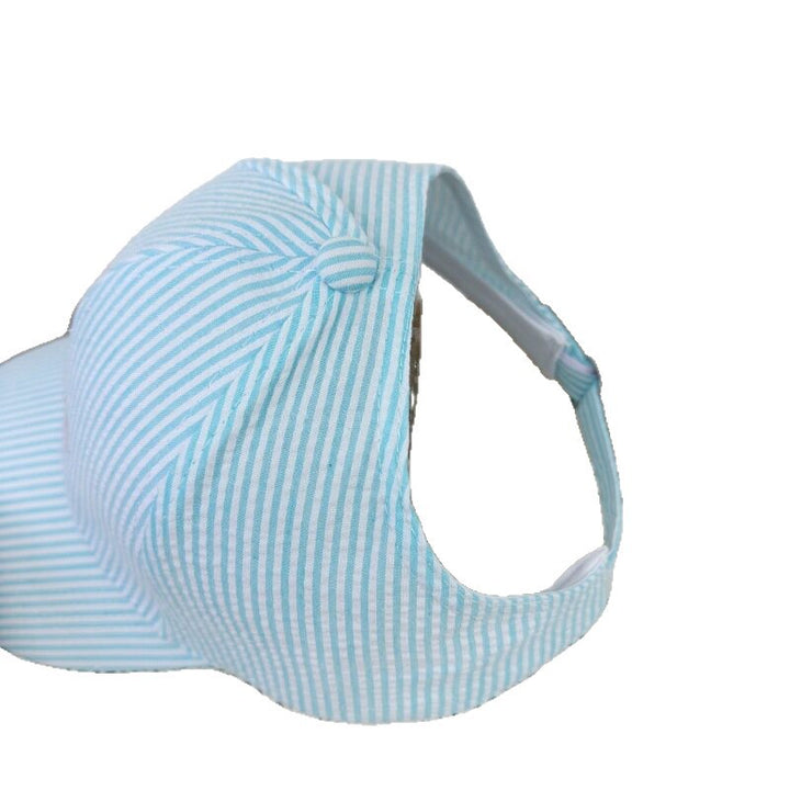 Women's Striped Embroidered Baseball Cap Bowlift