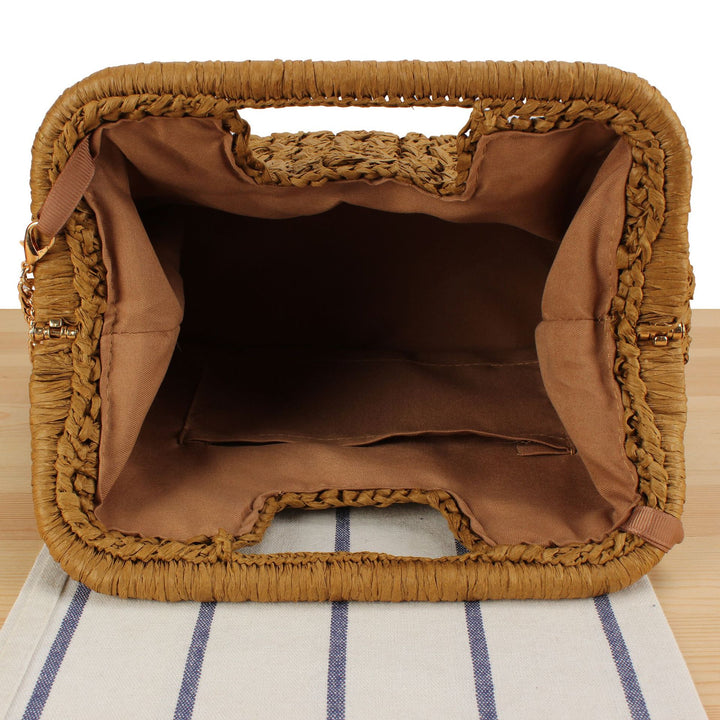 Bag in Handwoven Basket Pattern Bowlift
