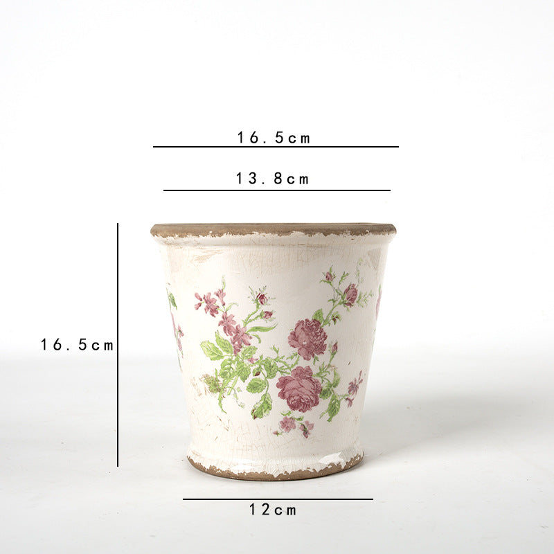 Decorative ceramic flower pot with floral design Bowlift