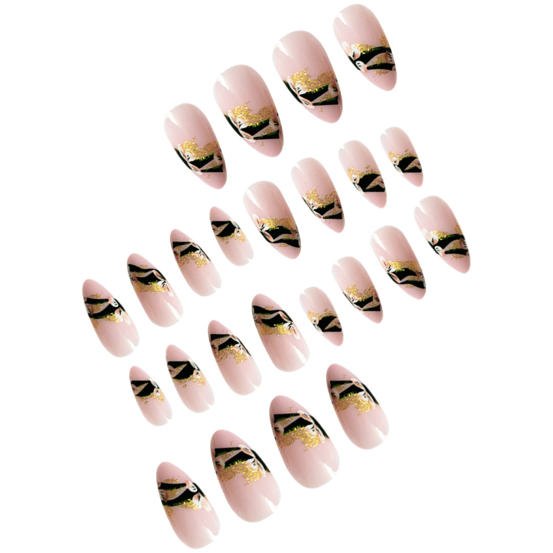 Elegant Floral Tip Press-On Nails Bowlift