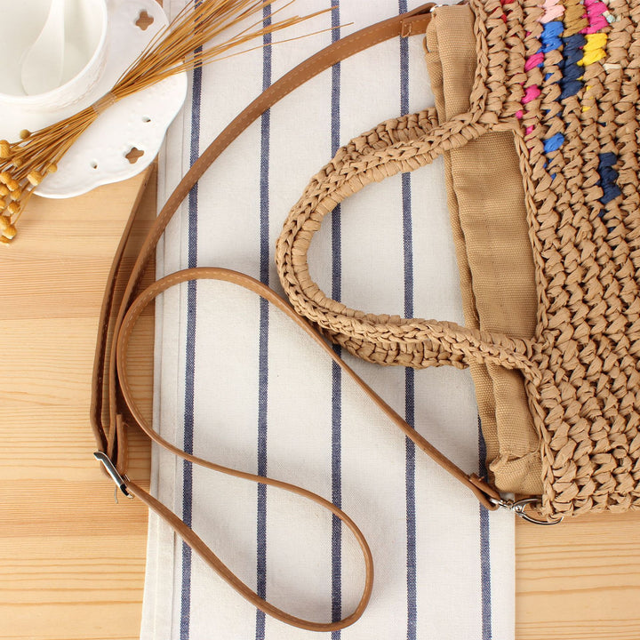 Handbag Made from Handcrafted Natural Material with Colorful Accent Bowlift
