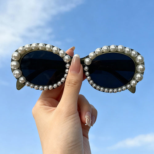 Decorative Pearl Frame Sunglasses Bowlift