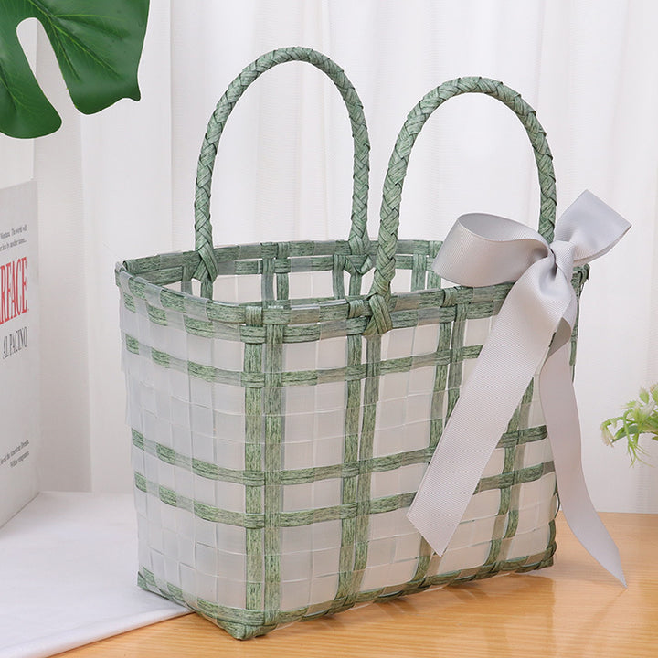 Stylish and spacious basket bag with bow accent Bowlift