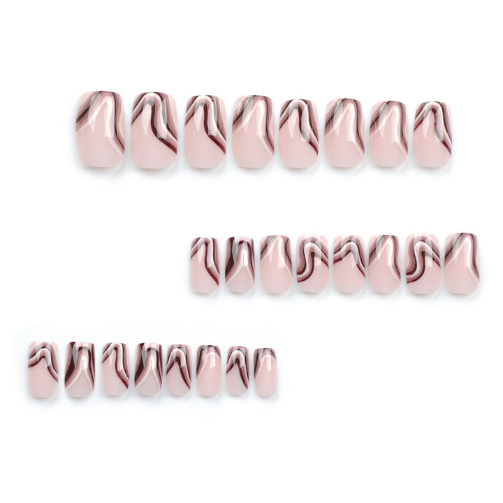 Artful Gel Nails with Elegant Wave Design Bowlift