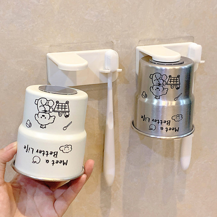 Wall-mounted toothbrush holder made of stainless steel Bowlift