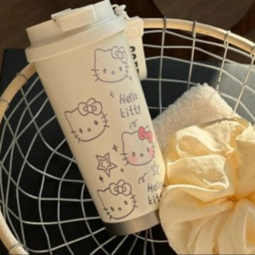 Ladies Insulated Drinking Bottle with Practical Flip Lid and Charming Hello Kitty Design Bowlift