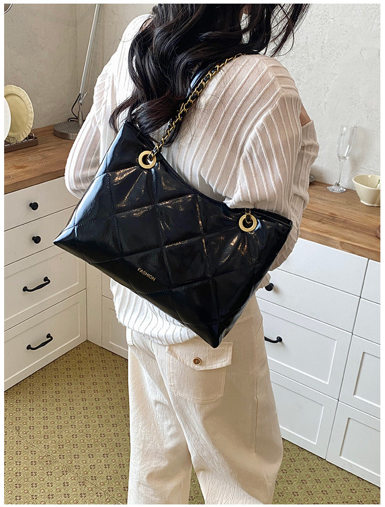 Quilted Faux Leather Tote Bag Bowlift