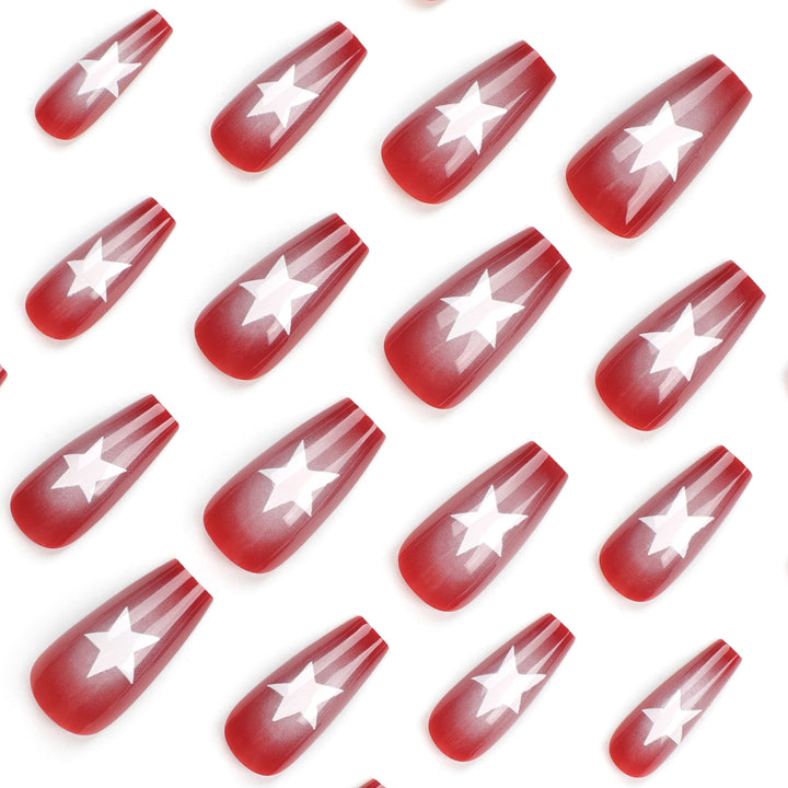 Artful Nail Art with Star Pattern Bowlift