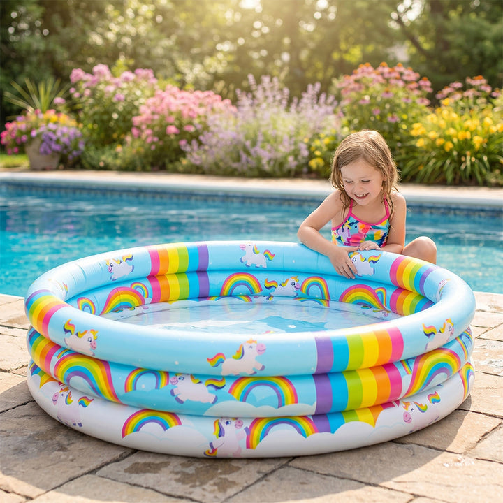 Unisex Inflatable Kids' Swimming Pool with Unicorn Design Bowlift