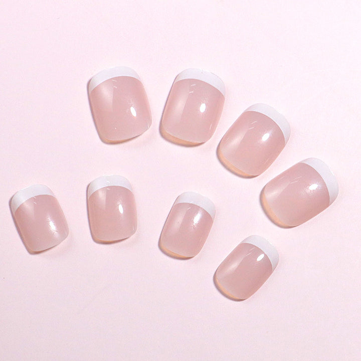 Classic French Tip Press-On Nail Set Bowlift