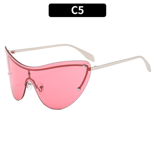 Futuristic Cat-Eye Shield Sunglasses