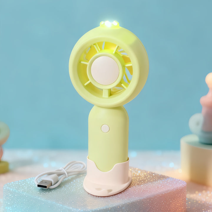 Women Portable Mini Fan with USB Charging Function and LEDs Bowlift