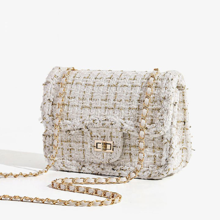 Elegant Tweed Shoulder Bag Bowlift
