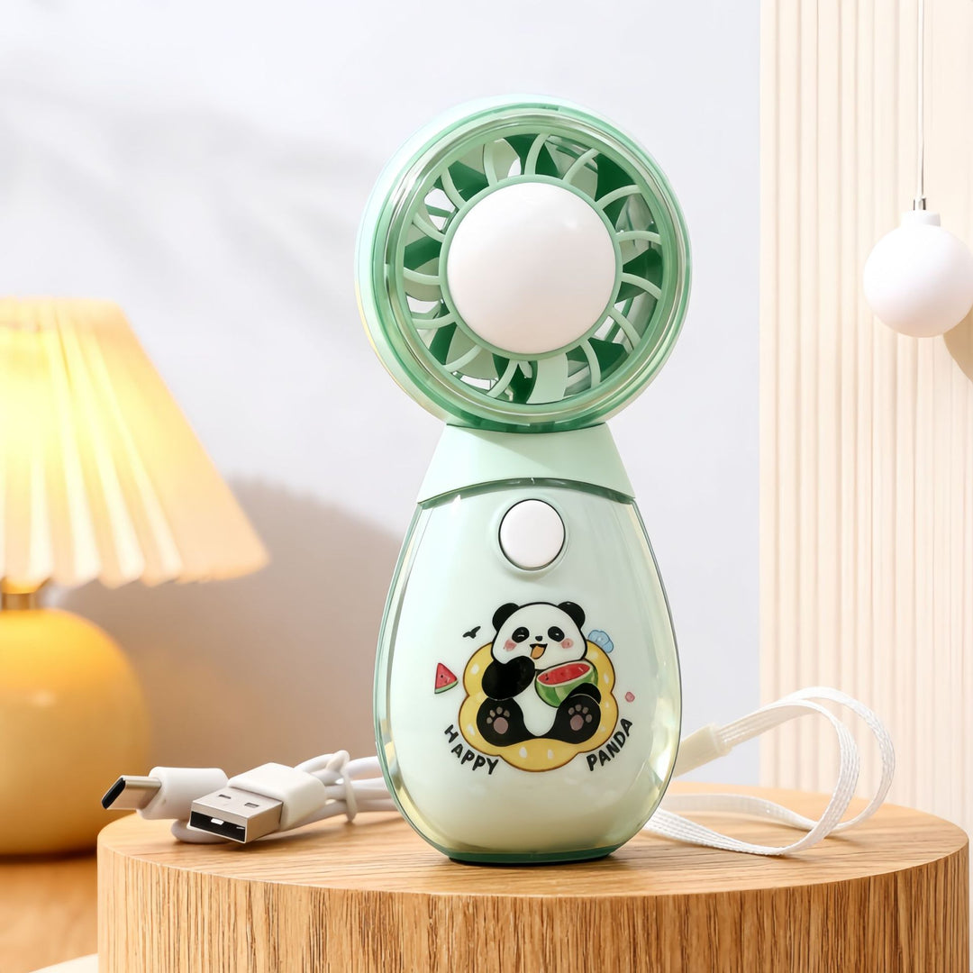 Women's Portable Mini Hand Fan with Animal Design and USB Charging Function Bowlift