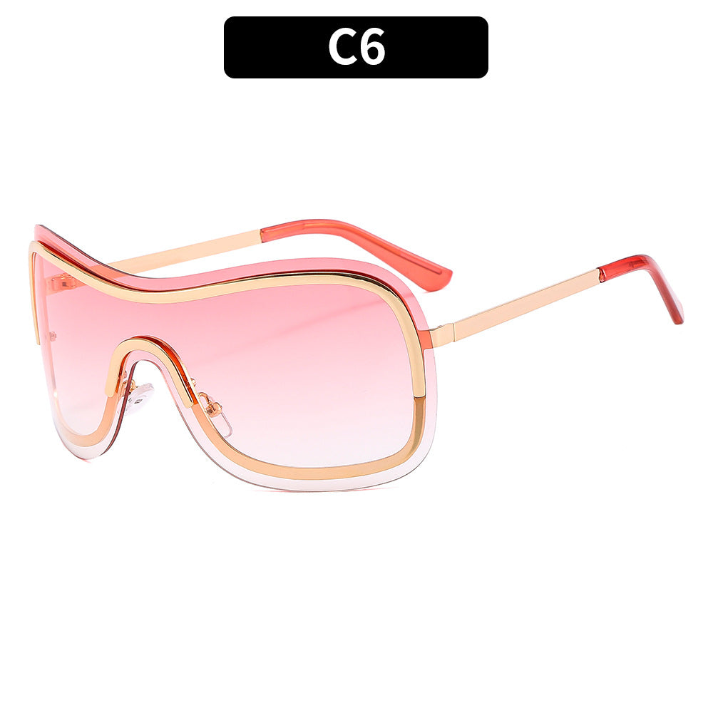 Oversized Retro Shield Sunglasses