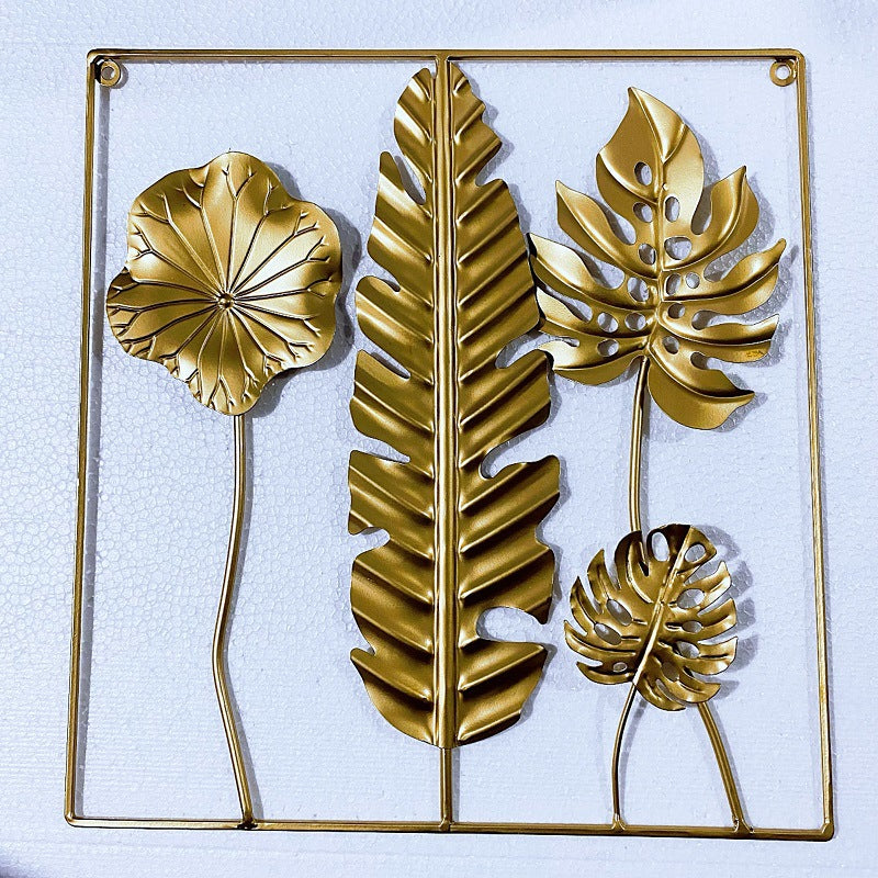 Decorative Metal Wall Art with Leaf Design Bowlift