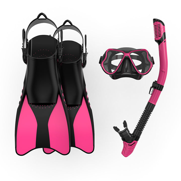 Premium Snorkel Set with Ergonomic Fins and Clear Dive Mask Bowlift