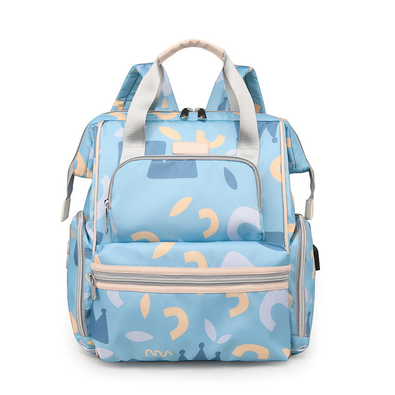 Multi-Functional Patterned Diaper Backpack Bowlift