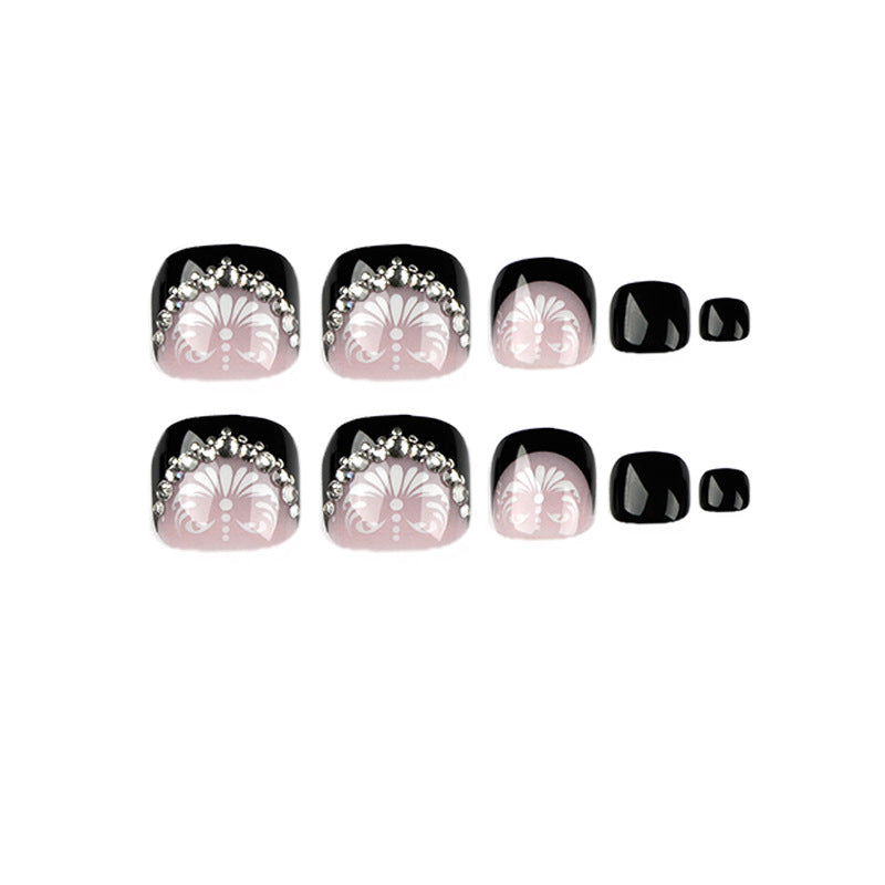 Artful toenail art with elegant glitter accent Bowlift