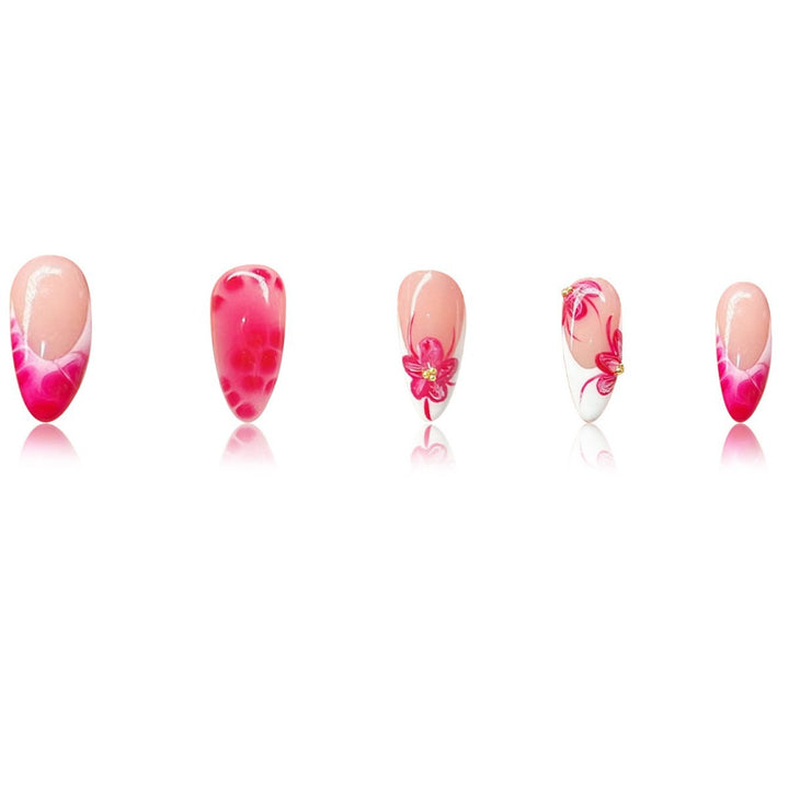 Artistic Floral Stiletto Nail Art Bowlift