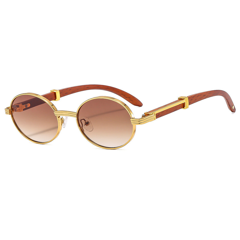 Vintage-Inspired Circular Sunglasses with Luxurious Golden Accents Bowlift