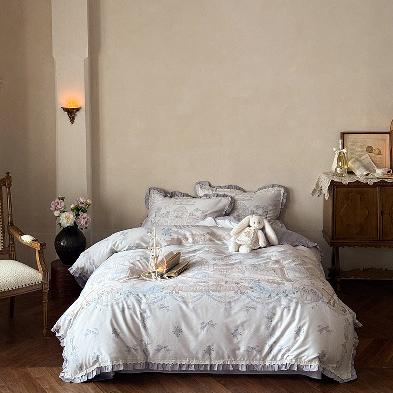 Luxury Ruffled Cotton Duvet Cover Set