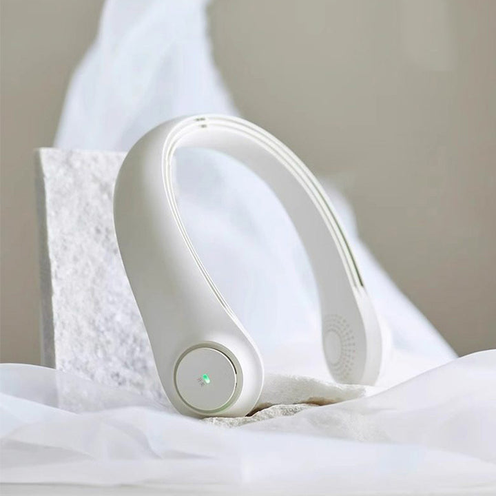 Unisex nan ergonomic neck fan bladeless with rechargeable battery, quiet motor, and adjustable airflow Bowlift