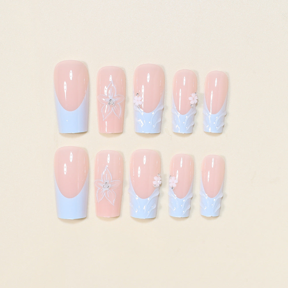3D Floral Decorative Press-On Nail Art Bowlift