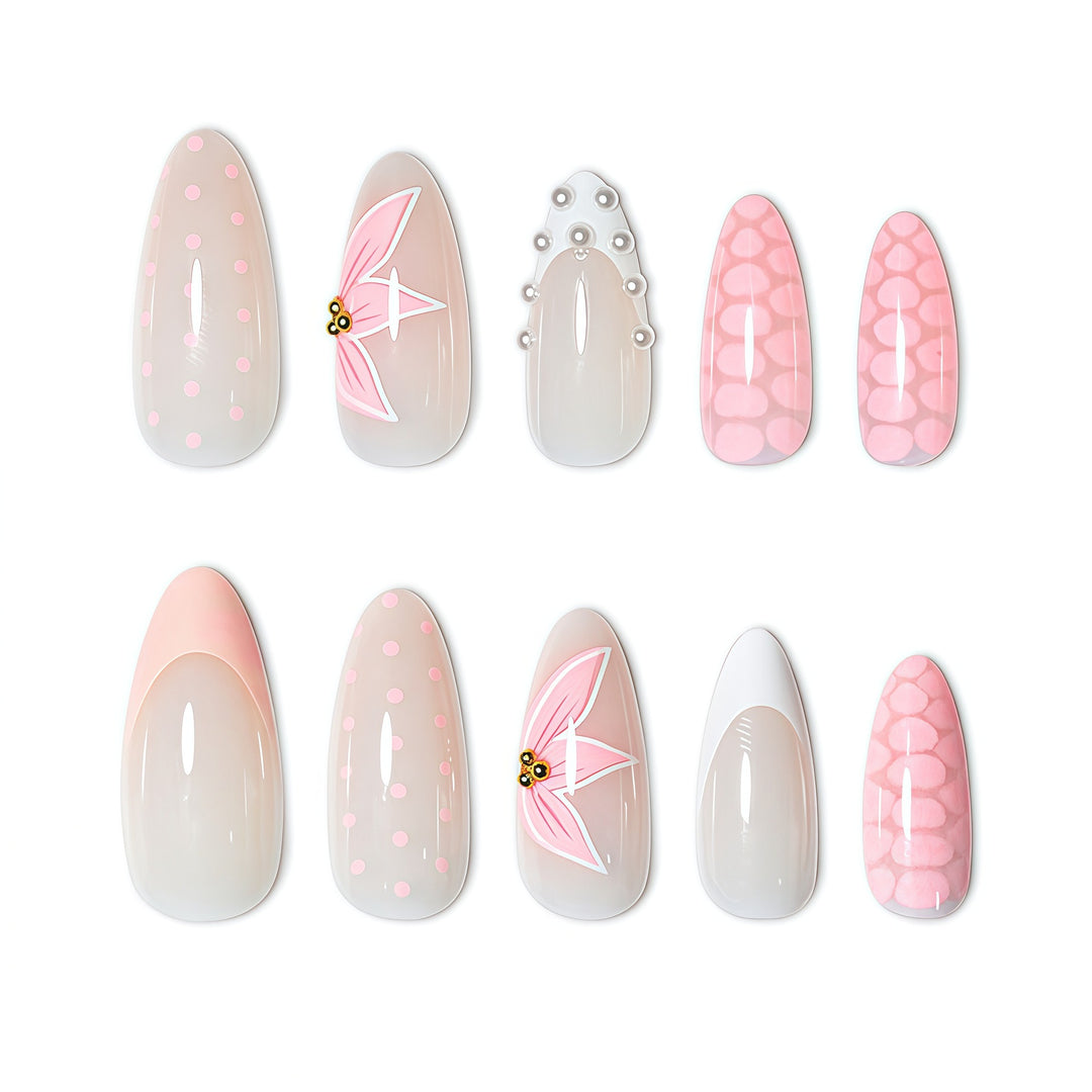Floral Accent Nail Art Extensions Bowlift
