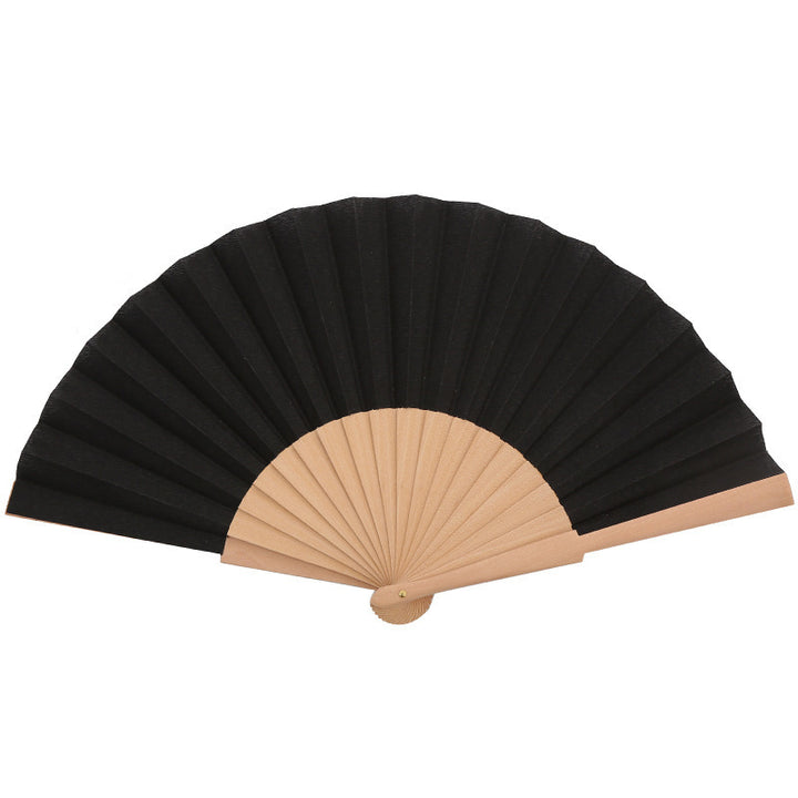 Ladies elegant hand fan made of lightweight fabric with artistic pleat pattern Bowlift