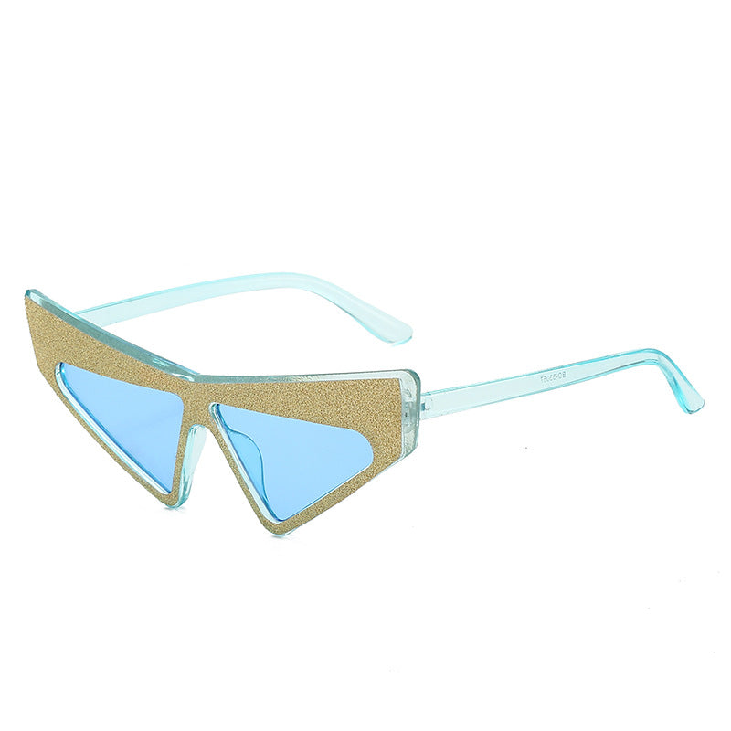 Women's futuristic sunglasses with glittering frame Bowlift