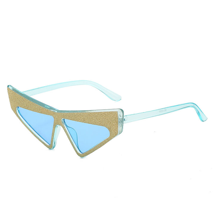 Women's futuristic sunglasses with glittering frame Bowlift