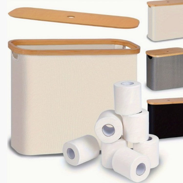 Multifunctional laundry storage box with bamboo lid Bowlift
