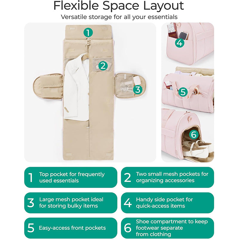 Stylish Travel Bag with Integrated Suit Compartment Bowlift
