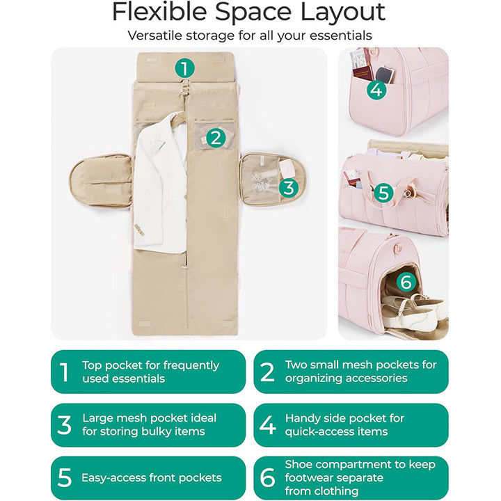 Stylish Travel Bag with Integrated Suit Compartment Bowlift