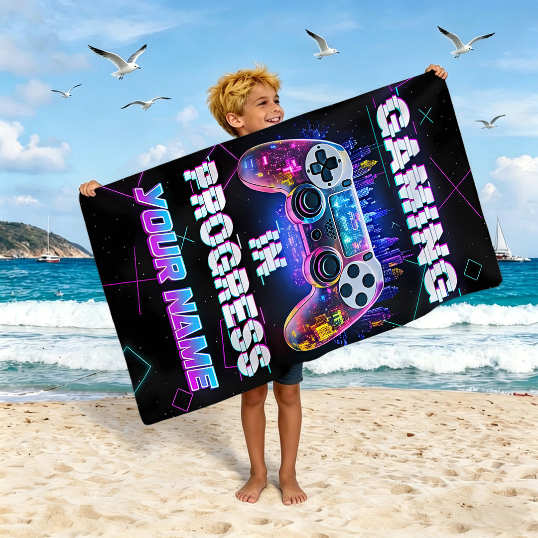 Boys beach towel with game console motif Bowlift